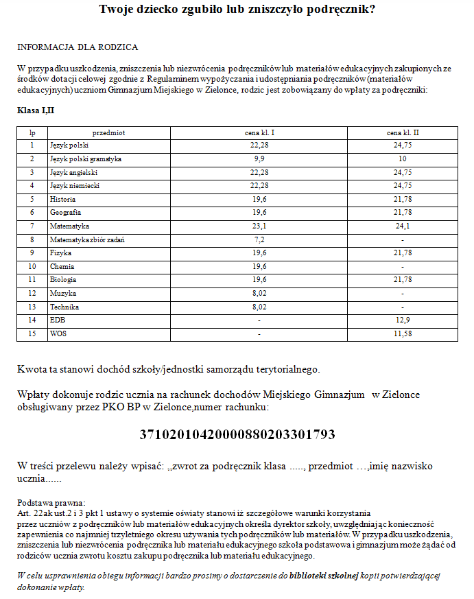 podreczniki zgubione